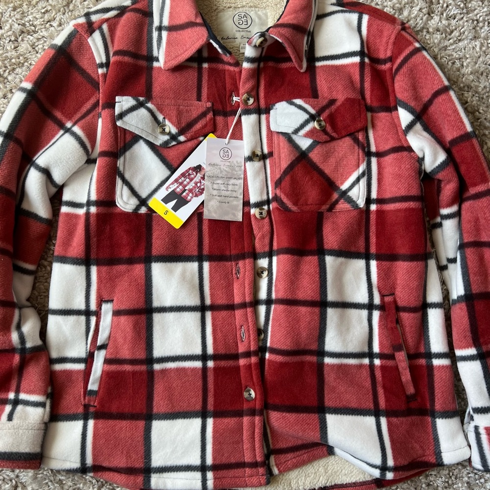 Sage Ladies Plush Shirt Jacket